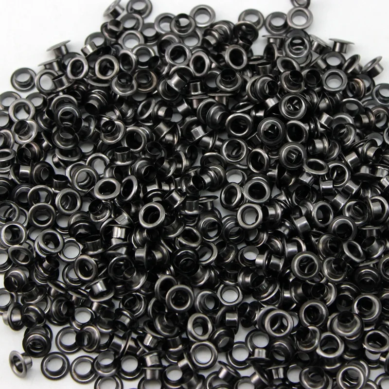 

400set 4mm*8mm*4.4mm COPPER Bright black eyelets buttons clothes accessory free shipping blow hole