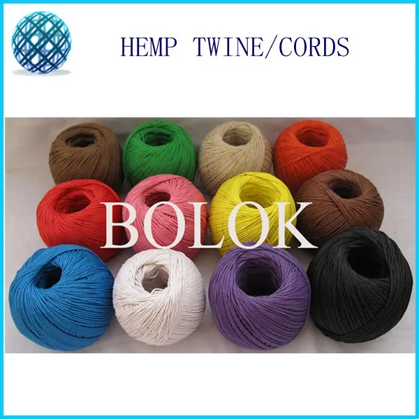 

free shipping 3pcs/lot 12 color hemp cord100m/ball,waxed hemp twine, hemp rope