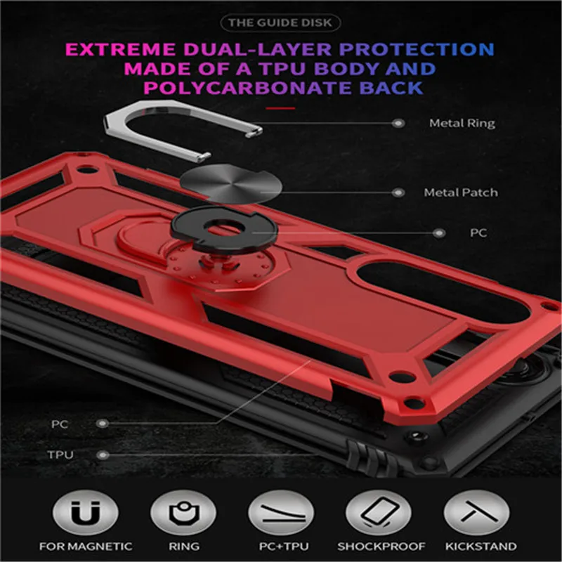 Чехол для Huawei P30/P30 Lite/P30 Pro/P Smart 2019 двухслойный армированный чехол с магнитным