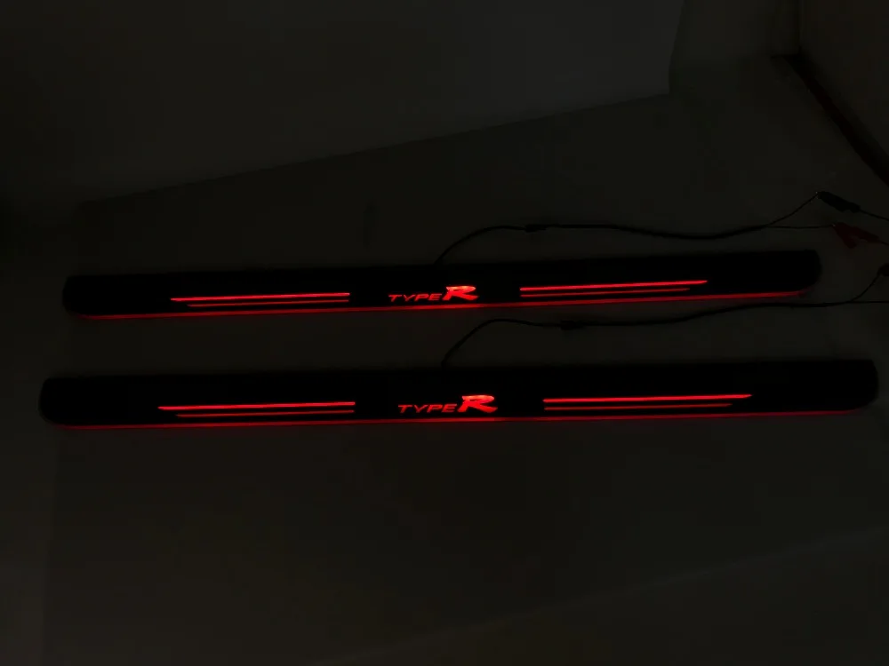 

eOsuns acrylic LED moving door scuff Nerf Bars& Running Boards door sill light pathway lamp plate linings for honda civic, coupe