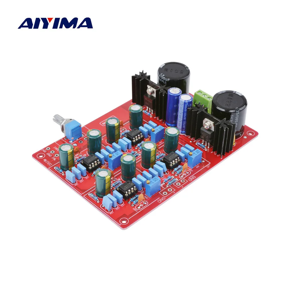 Плата усилителя AIYIMA NE5534 предварительный усилитель Hi Fi звука регулировка