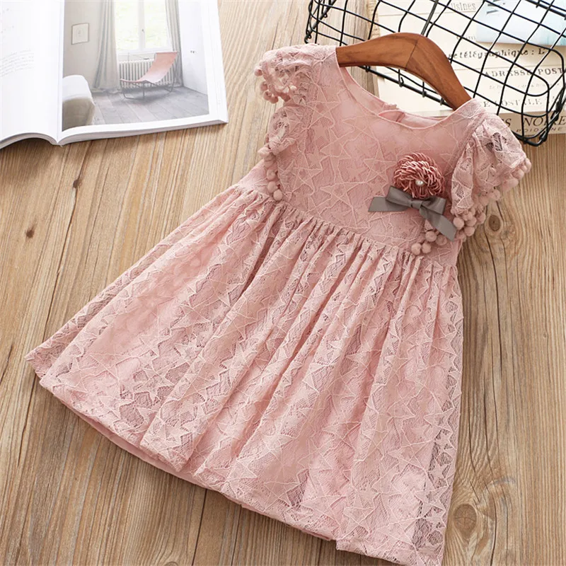 2018 летнее платье для девочек Новое шифоновое кружевное принцессы с милыми