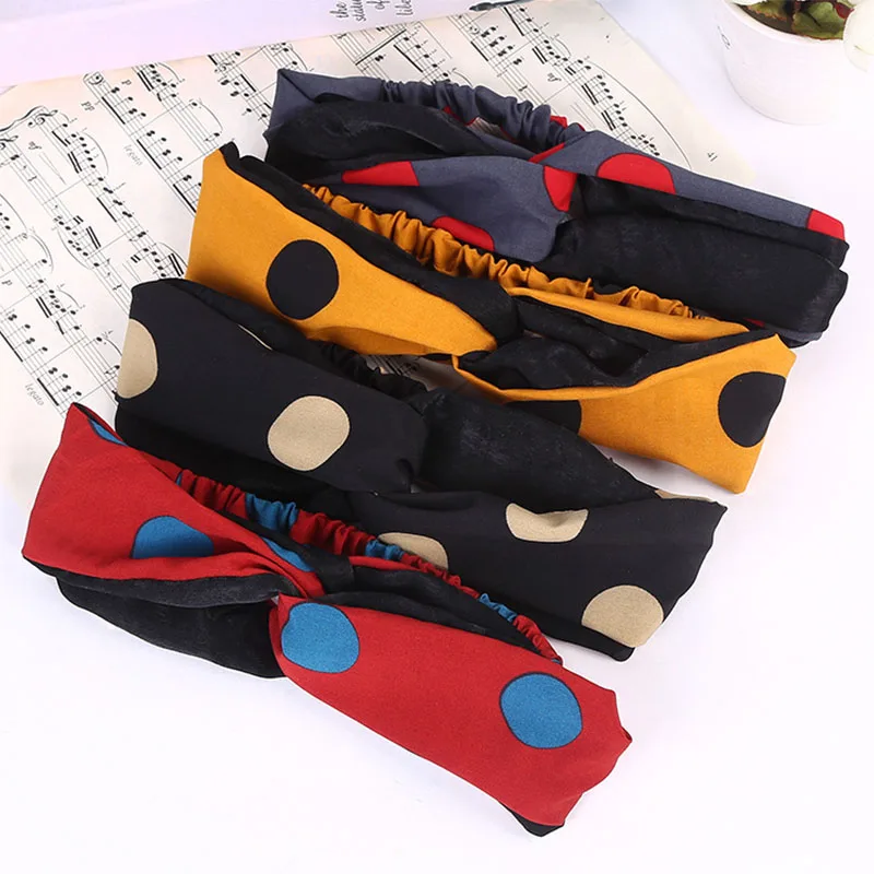 

Sale 1PC Dots Printed Quick Dry Girls Hair Bands Comfortable Soft Elastic Hair Accessories