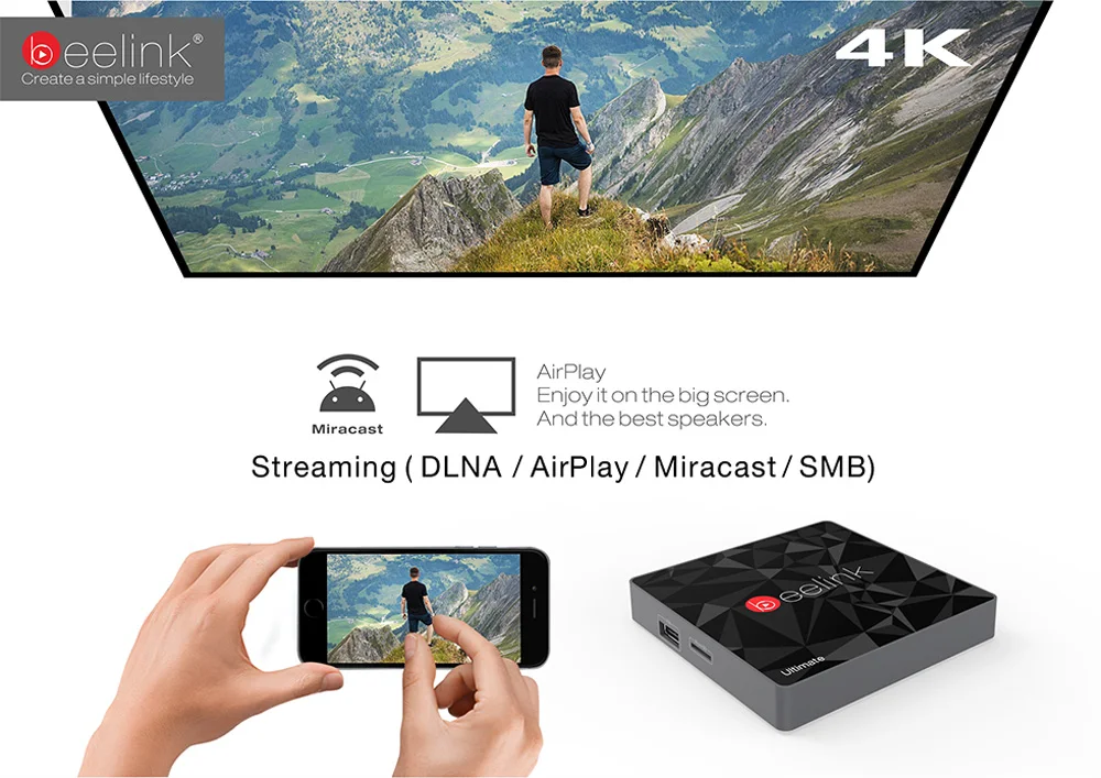 Beelink GT1 Ultimate tv Box Amlogic S912 3+ 32 ГБ Восьмиядерный Android 7,1 медиаплеер 5G wifi Bluetooth 4,0 телеприставка 2 шт./лот