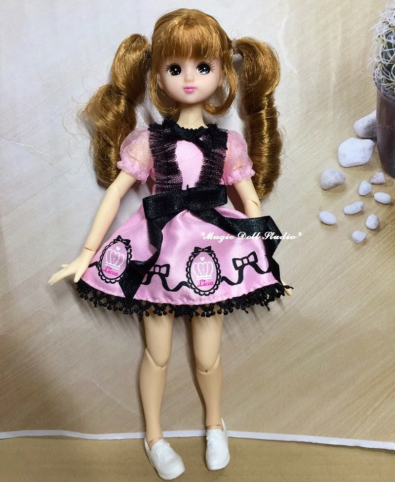 [MG560] Бесплатная доставка Blythe Кукла Azone платье # розовое для кукла licca наряды