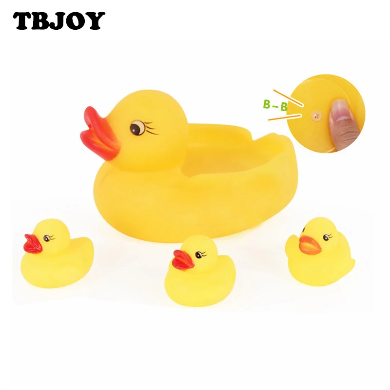 4 шт./лот мягкие резиновые игрушки для матери и ребенка сжимаемые звуки желтая