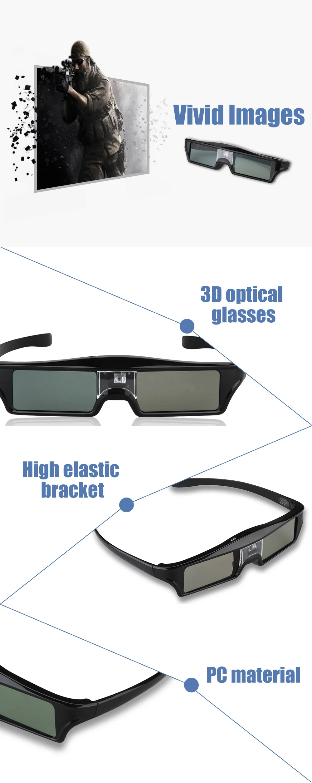 Coolux KX-30 3D активные DLP-Link очки затвора 3D очки для 3D DLP Link Проекторы
