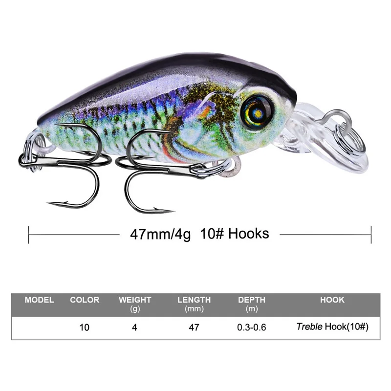 Amlucas 47 мм 4g Crankbait Leurre рыболовная приманка искусственная жесткая наживка
