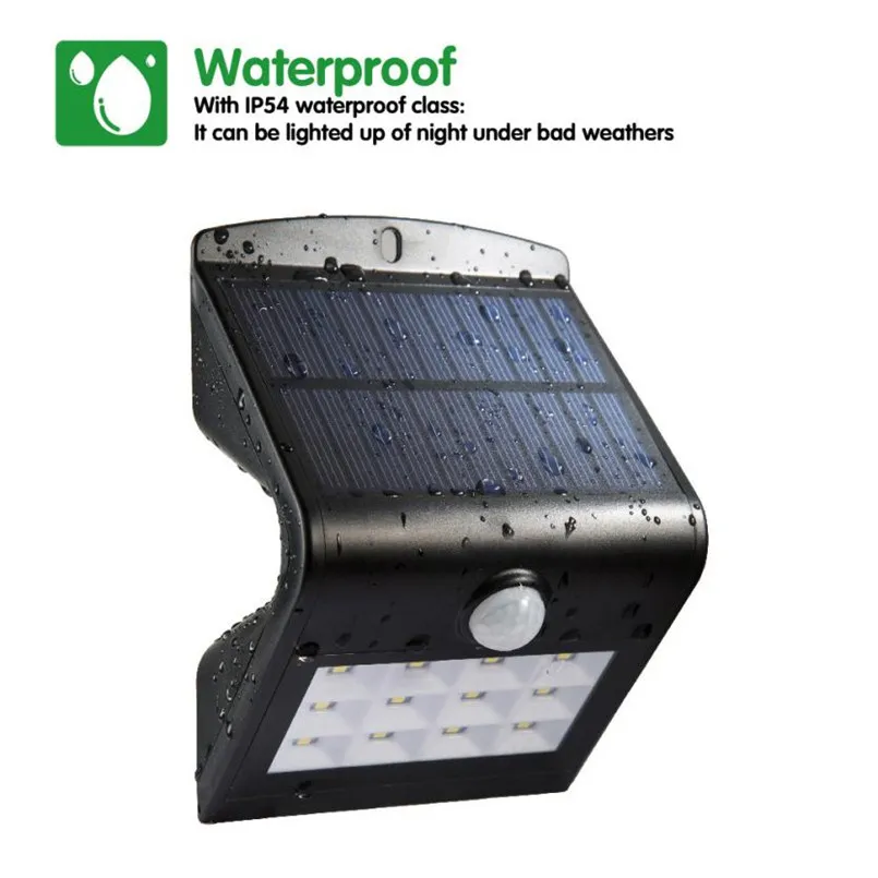 12 Солнечный Мощность движения PIR Сенсор настенный светильник Открытый сад