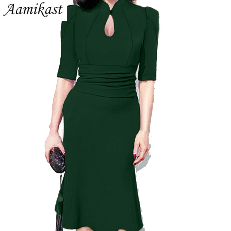 Фиолетовые женские платья средней длины с V-образным вырезом вечерние модные