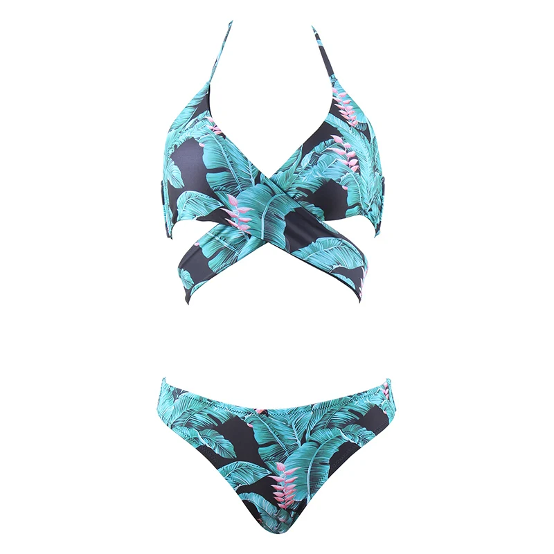Бикини пуш ап женское в бразильском стиле с принтом|Купальники| |