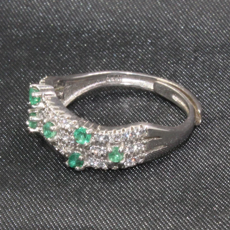 CoLife Jewelry 925 Silver Emerald Ring 2mm Natural Sterling Birthday Gift for Woman | Украшения и аксессуары