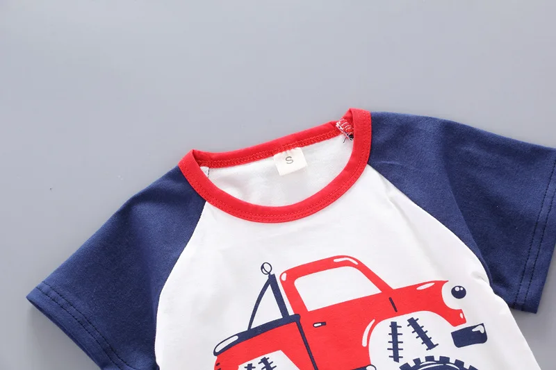 Baby Boy Clothes 2019 New Born Clothing Cartoon Bear Short Sleeve T-Shirt + Workwear Pants Children's Cotton Sportswear |
