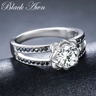 BLACK AWN серебряные ювелирные изделия, элегантные обручальные кольца с цветком для женщин, романтическое женское кольцо на палец GR092