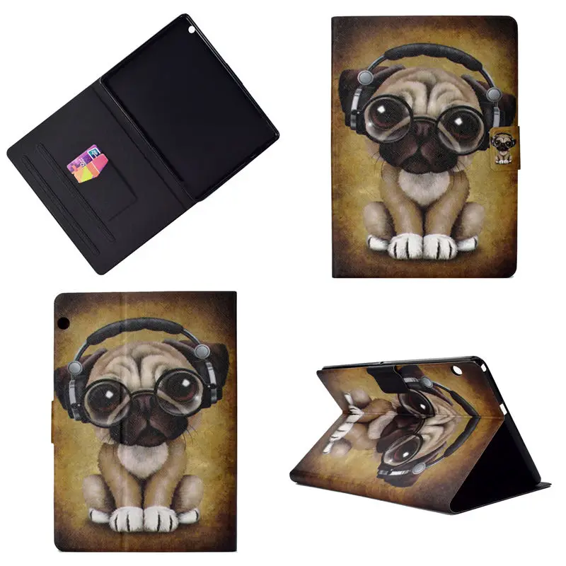 Case For Huawei MediaPad T3 10 AGS-L09 AGS-W09 AGS-L03 9.6" Cover Funda Fashion Animal Silicone PU Leather Stand Skin+Film+Pen
