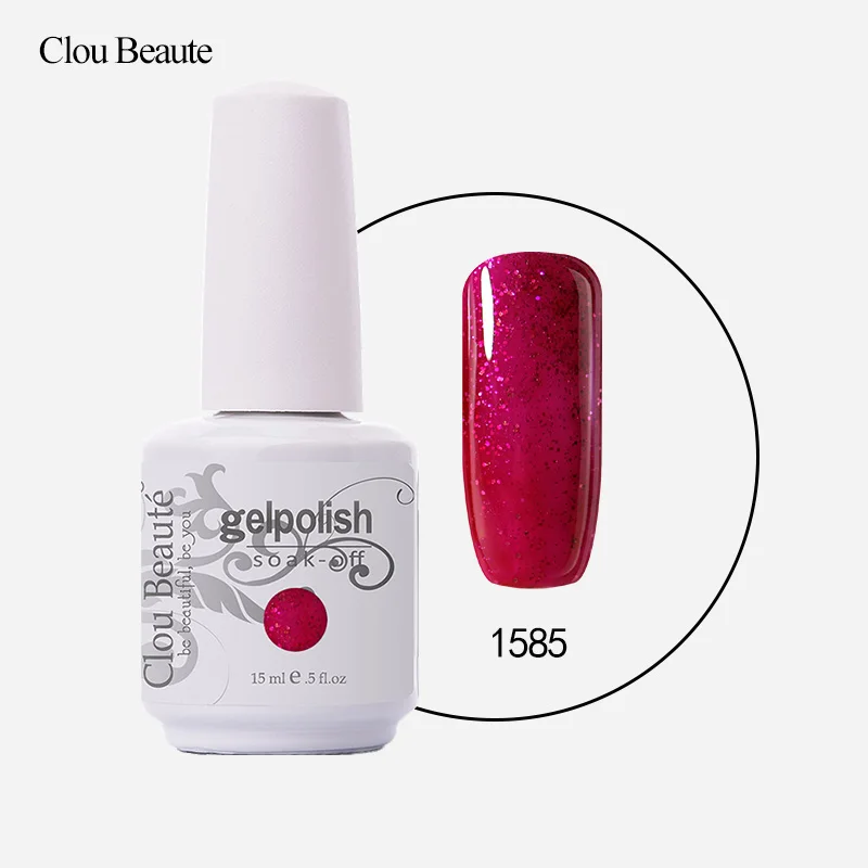 Clou Beaute 15 мл Гель-лак для ногтей замачиваемый УФ светодиодный маникюрный лак долговечные Лаки vernis Полупостоянный Гель-лак для ногтей - Цвет: 1585