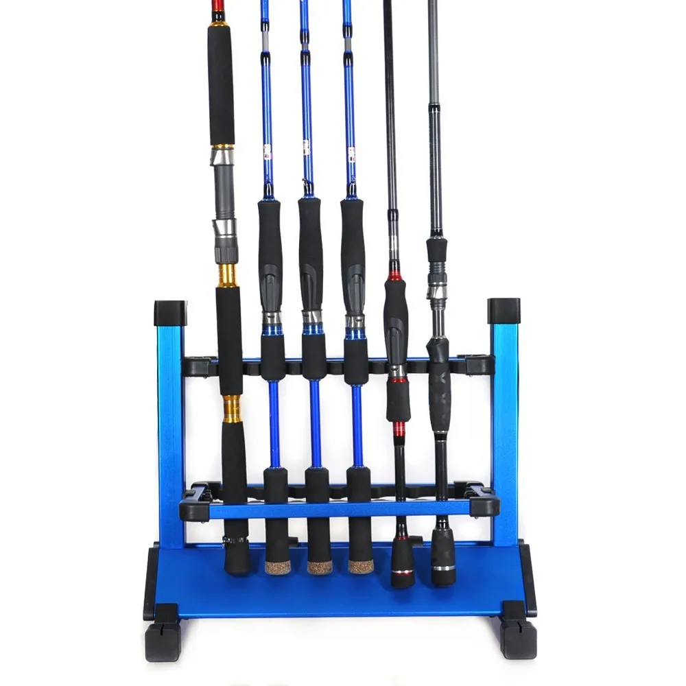 Умная алюминиевая стойка для удочек с 12 держателями рыболовных