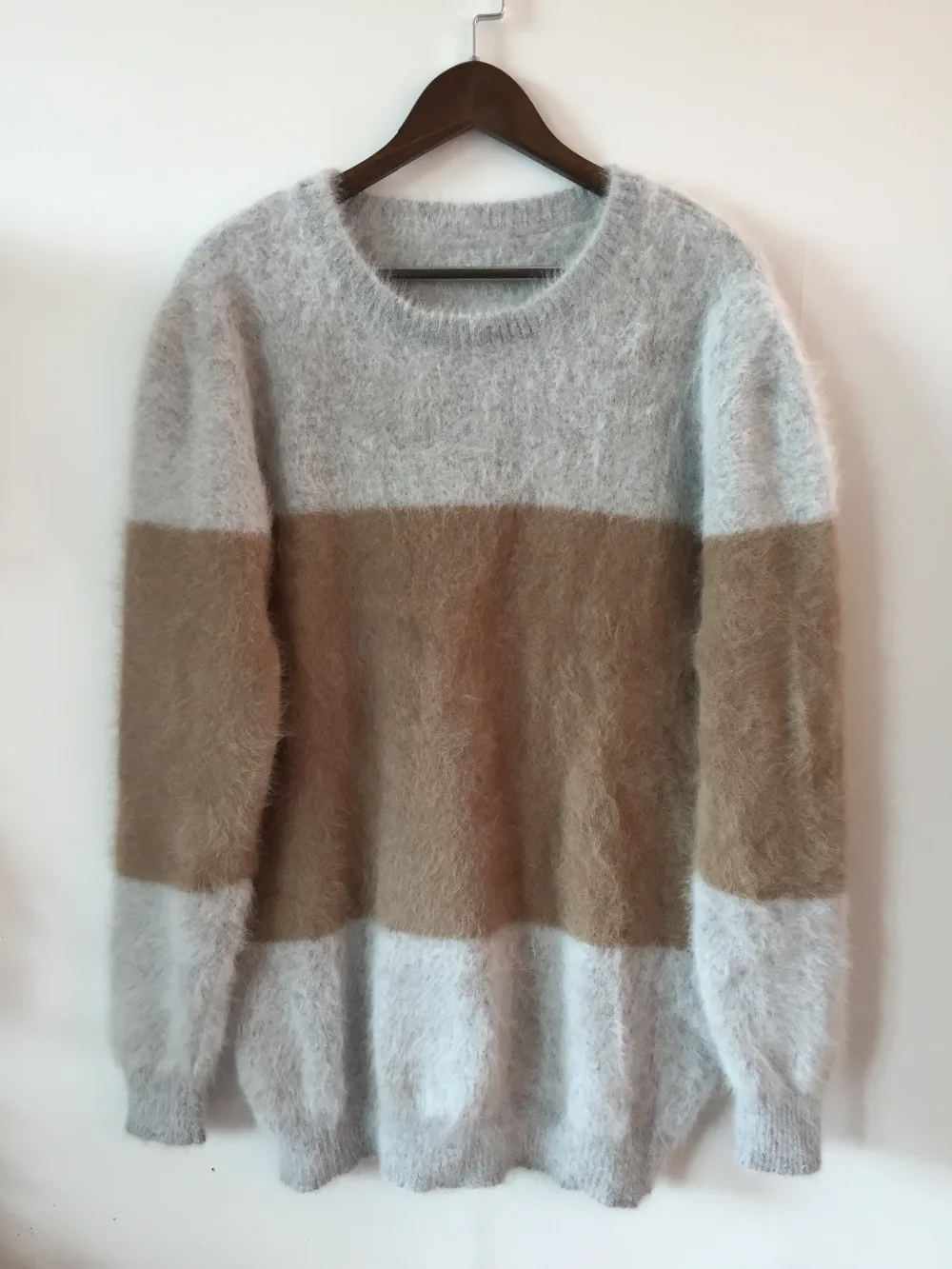 New genuine mink cashmere sweater men pure cashmere stripe sweater pullovers mink sweater free shipping Wholesale price