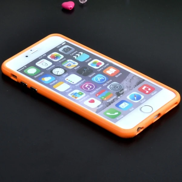 orange Двойной гибридный проданный цветной каркас ТПУ защитный бампер для Iphone 6 Plus 6s Plus 5," мягкий силиконовый бампер чехол 10-цвет s - Цвет: orange
