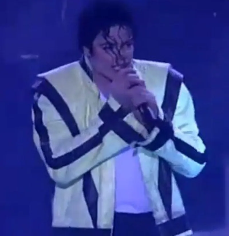 MJ одежда Майкл Джексон Thriller белая классическая кожаная куртка MV show US Star имитация