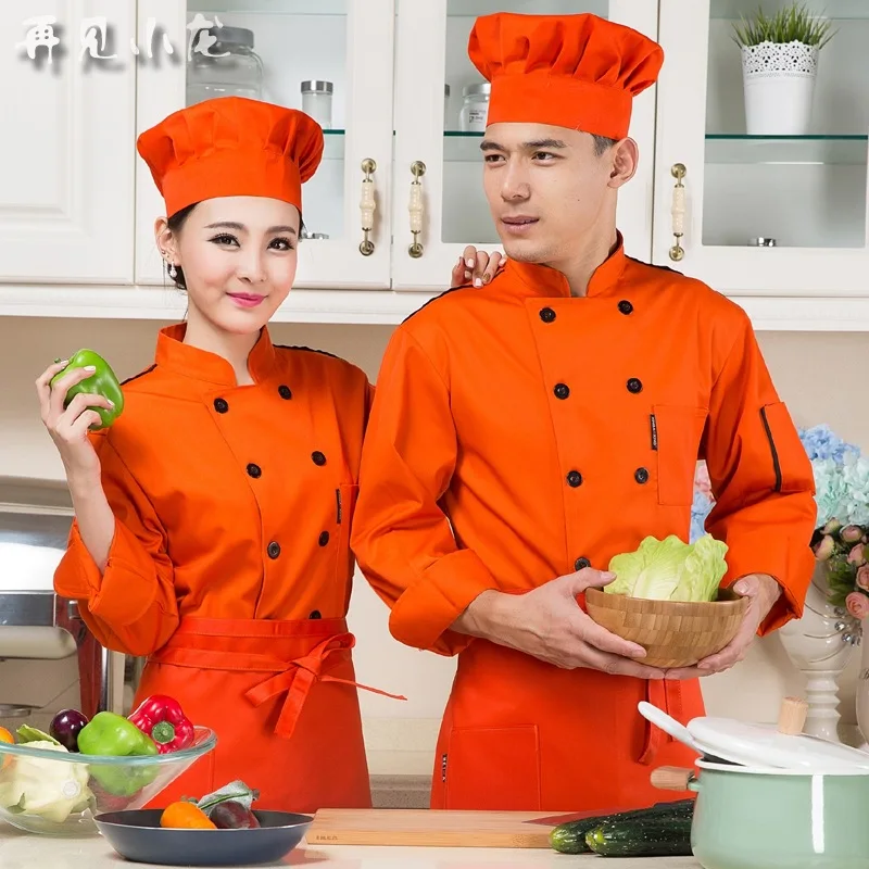 Мужской костюм повара для взрослых Униформа с длинным рукавом Мужская кухонная