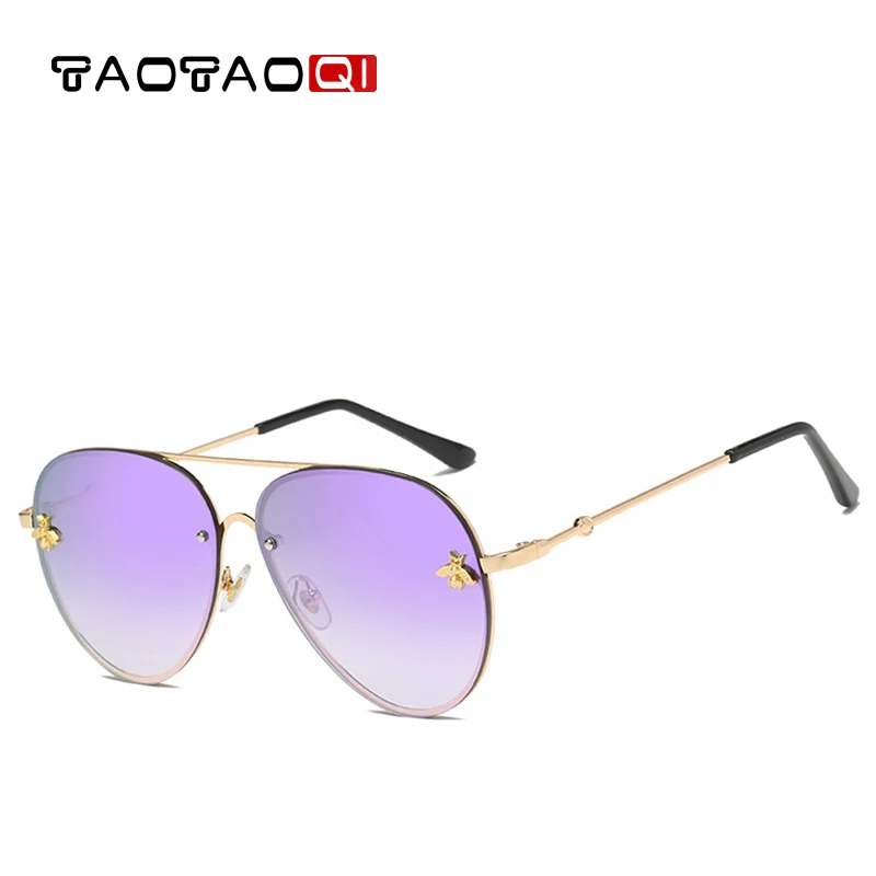 TAOTAOQI Luxury Sunglasses Women Vintage Designer Bee Metal Frame Pilot Men Fashion Brand Female Sun Glasses UV400 | Аксессуары для