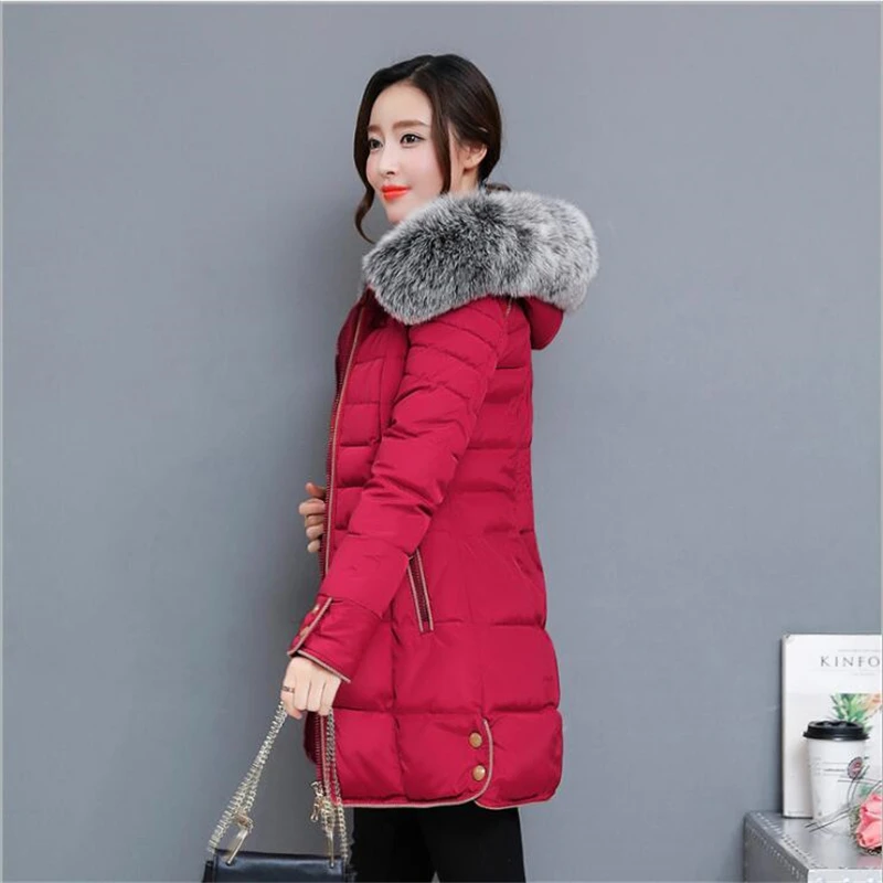 parkas mujer 2019 women winter coat hooded warm plus size cotton padded jacket female long parka womens wadded G133 | Женская одежда