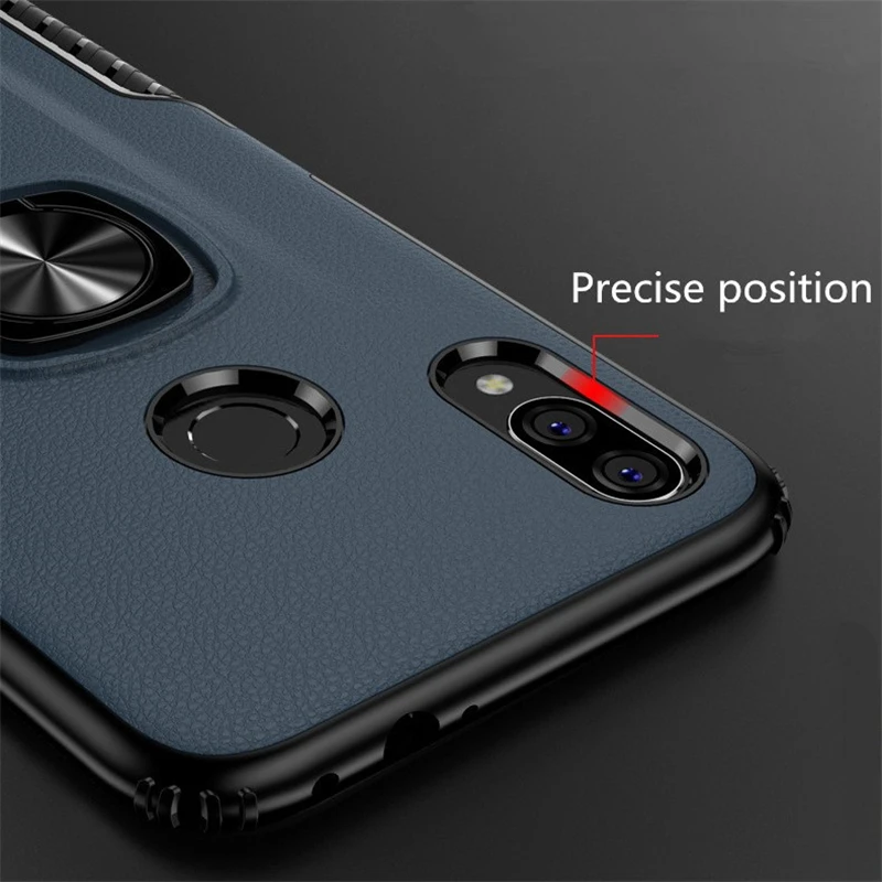 Чехол для телефона Xiaomi Redmi Note 7 Pro роскошное магнитное кольцо с текстурой кожи