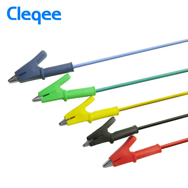 Cleqee P1037 1 комплект 5 шт. м 4 мм банановый штекер к зажиму типа крокодил тестовый зонд