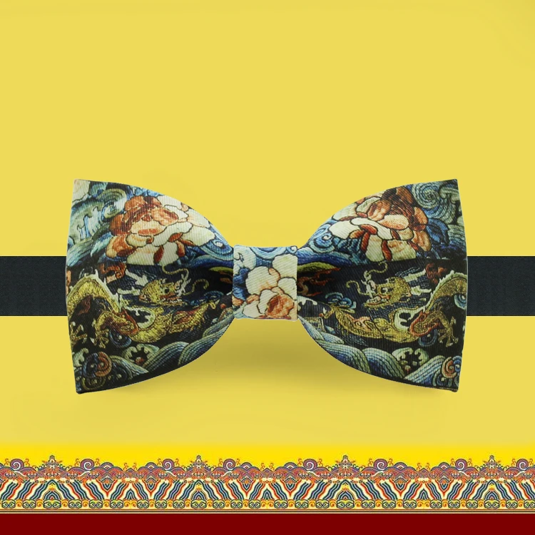 

Free shipping new fashion men's design male dress suits bow tie wedding party bridegroom Headdress Personality Dragon printed