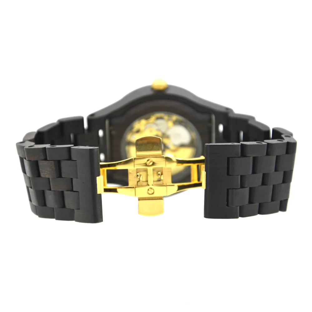 Часы BEWELL Мужские механические Автоматические роскошные светящиеся с деревянным