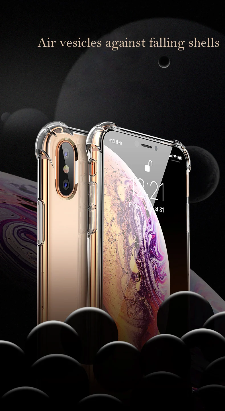 Роскошный противоударный бампер силиконовый чехол для телефона для iPhone 6 S 6 S 7 8 Plus X XS Max XR 6Plus 7Plus 8 Plus Прозрачная защитная задняя крышка