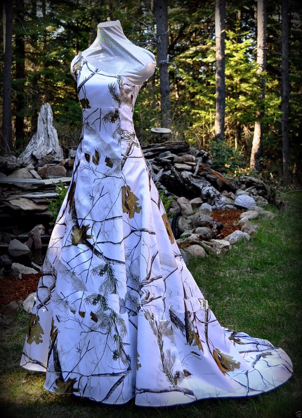 2017 свадебное платье с одним плечом realtree белое камуфляжное невесты vestido de noiva