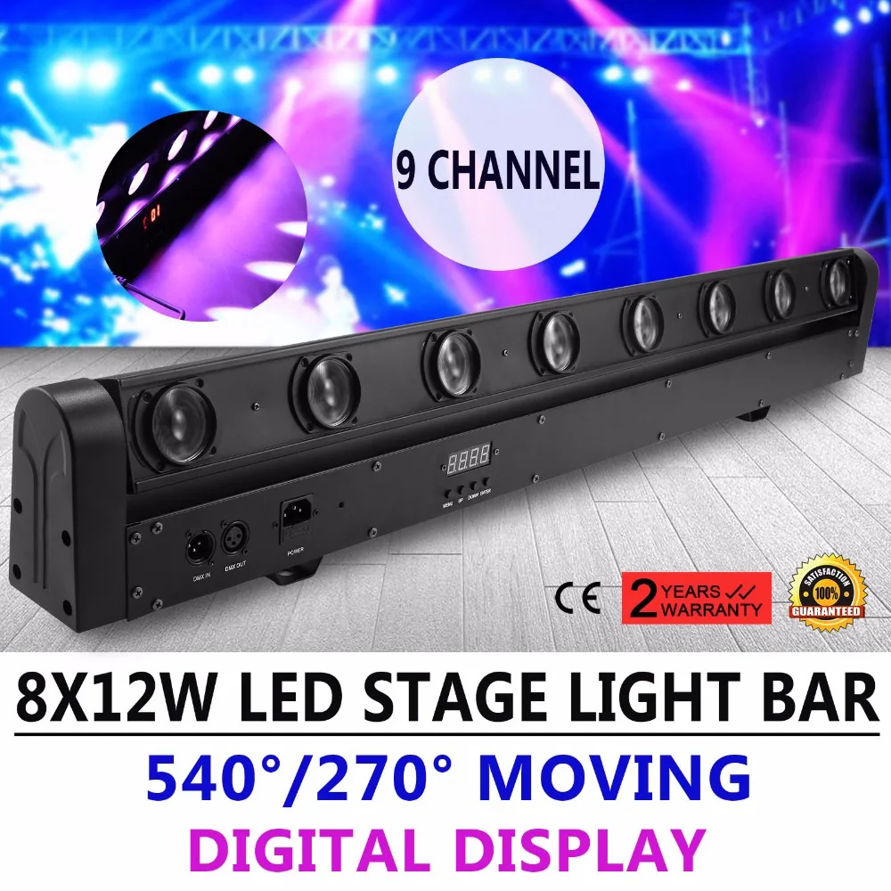 8X12W 100W RGBW 4 в 1 светодиодная полоса DMX DJ сцсветильник освещение движущаяся головка