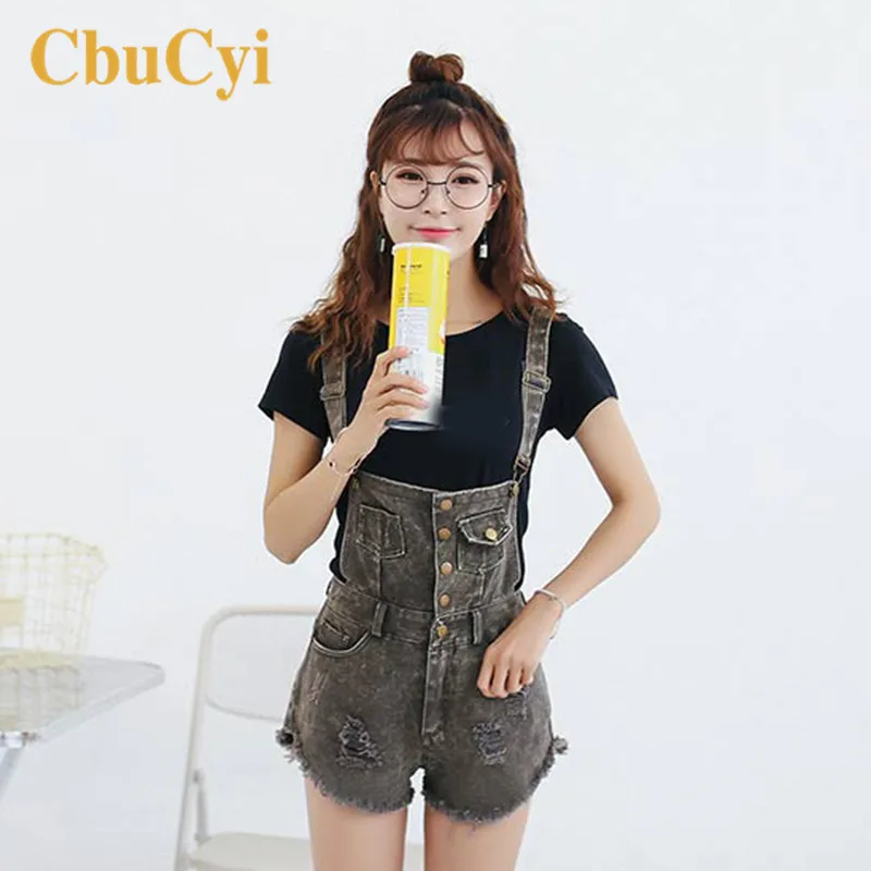 CbuCyi Для женщин Playsuit Джинсовые комбинезоны для Bodycon Короткие Rompers s комбинезон