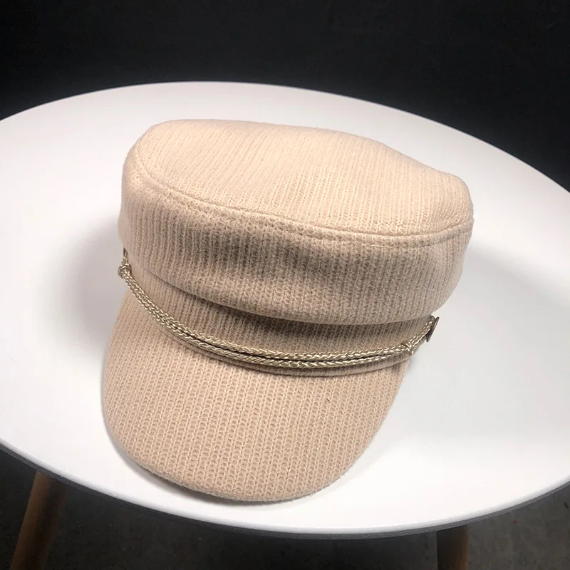 2018 зимние Для женщин Шапки Chic лаванды Вязание Bongrace военная шляпа Snapback Кепки s