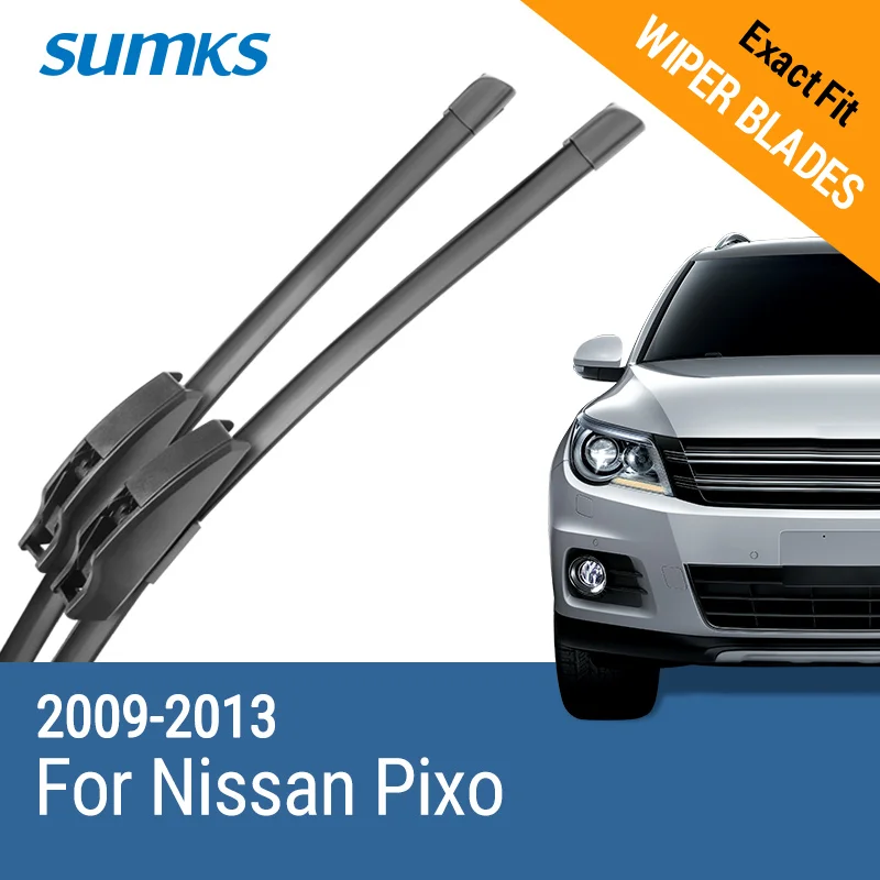 

SUMKS Wiper Blades for Nissan Pixo 22"&13" Fit Hook Arms 2009 2010 2011 2012 2013