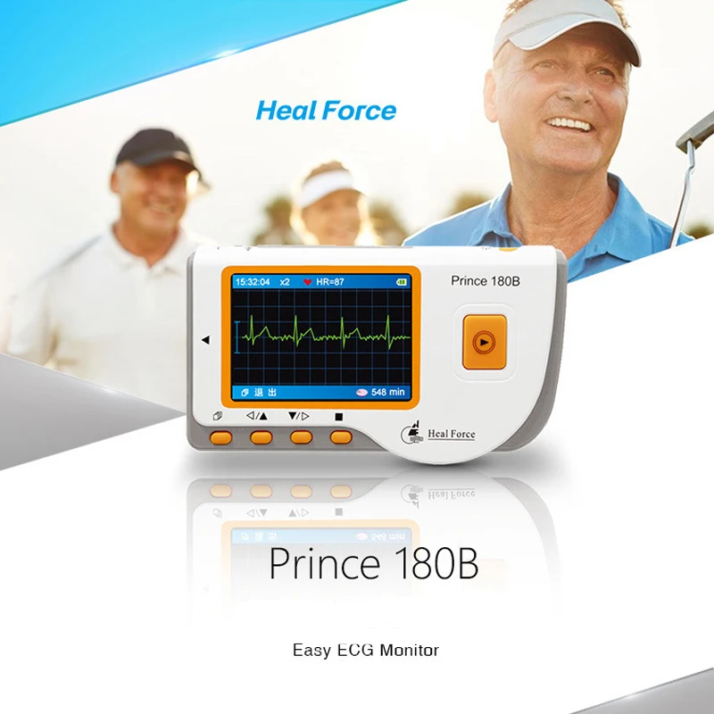CE& FDA одобренный Heal Force Prince 180B портативный бытовой монитор ЭКГ сердца непрерывного измерения цветной экран