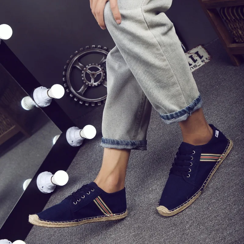 Buono Scarpe/эспадрильи; женская и мужская обувь на плоской подошве в рыбацком стиле; парусиновые Лоферы без застежки; дышащие мокасины на плоской подошве с закрытым носком