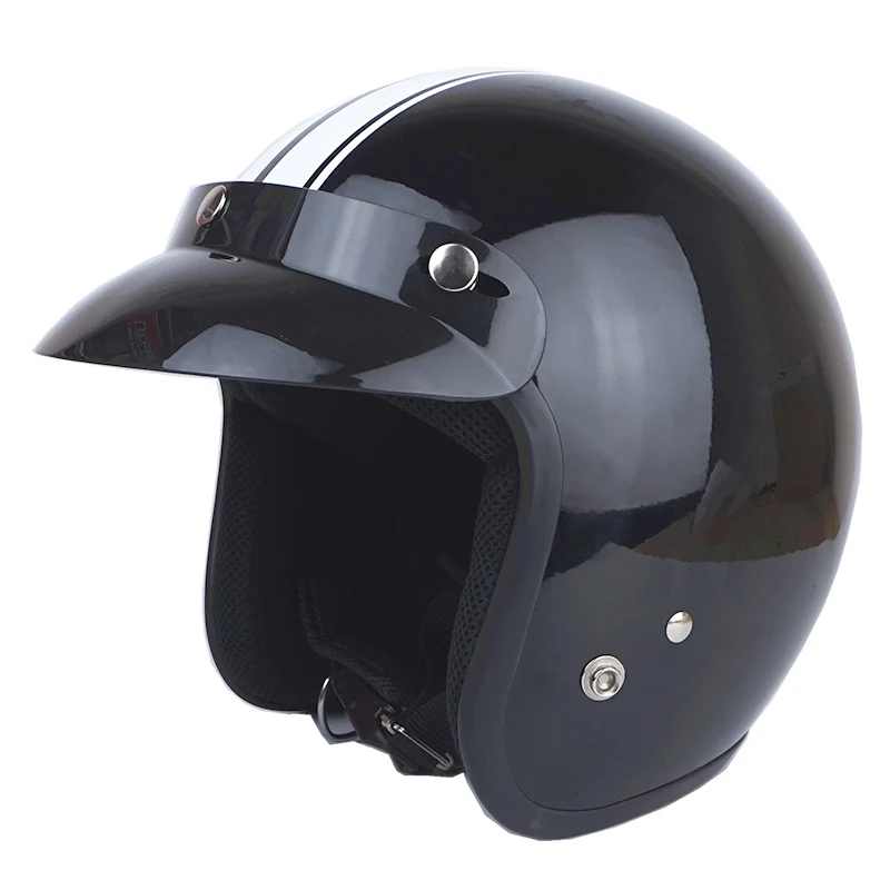 

Vintage motorcycle helmet For locomotive can add detachable man women 3/4 open face retro scooter moto helmets