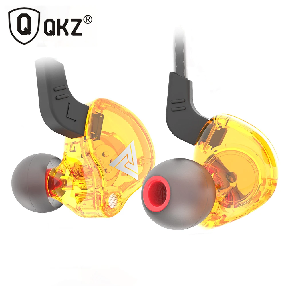 QKZ Новые Модные цветные наушники с микрофоном стерео бас для телефона Спортивная