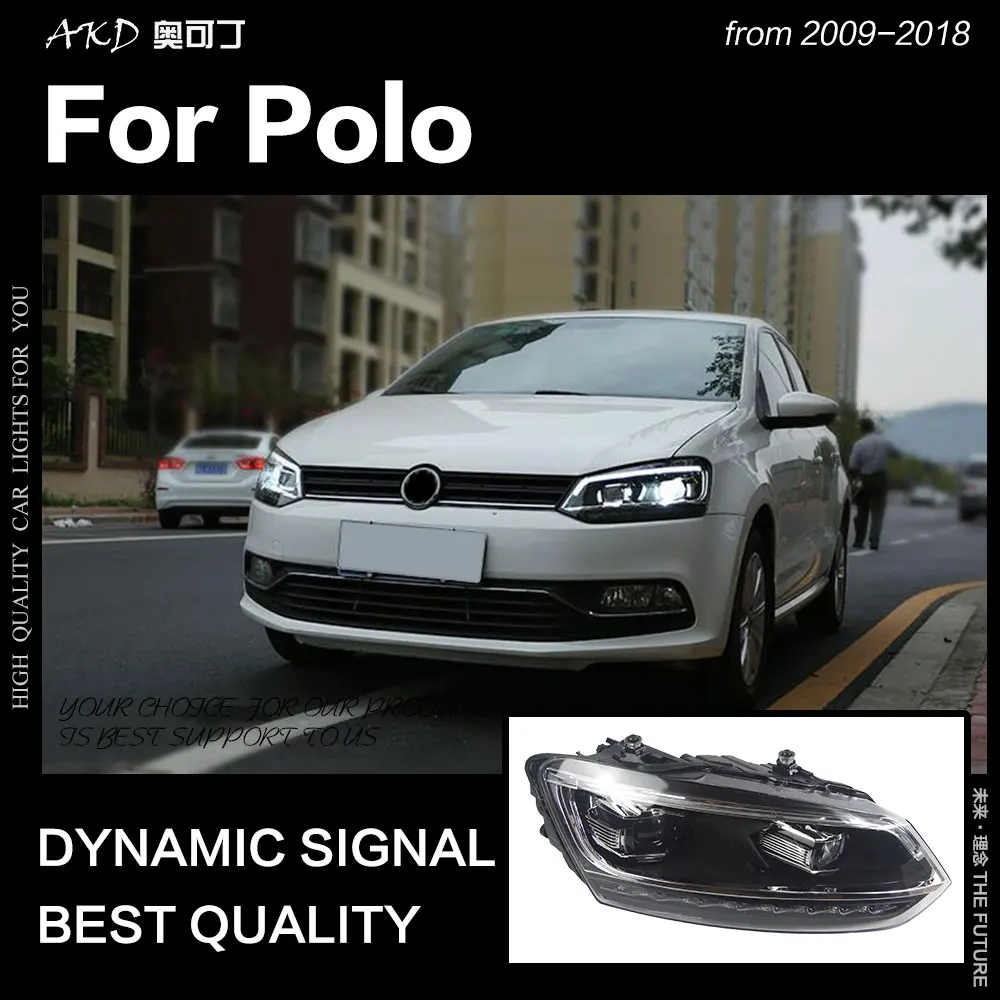 AKD автомобильный Стайлинг для Polo фар 2010- Vento светодиодный фонарь светодиодный DRL Hid головной фонарь Ангел глаз биксеноновый луч аксессуары