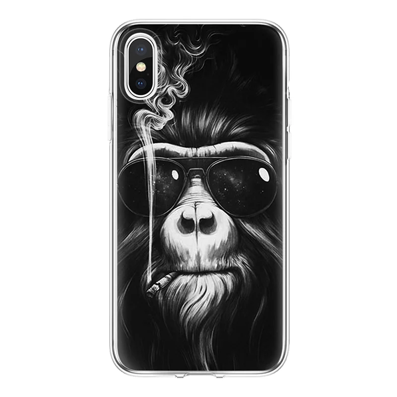 For iPhone X case Soft 4 4S 5 5S 5C SE Fundas 7 7Plus 8 8Plus 6 6S Plus Darkness TPU Thin Cover |