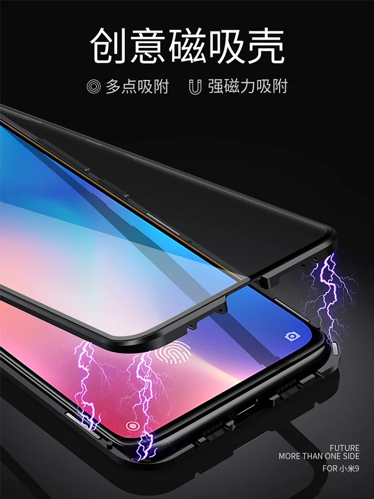 Металлический магнитный чехол для Vivo Oppo Realme X A9 F11 X23 X27 IQOO Reno двусторонний чехол из закаленного стекла на магните для сотового телефона s