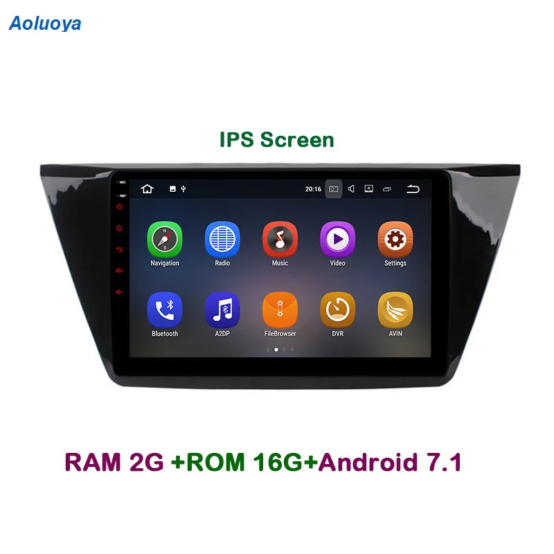 Aoluoya IPS 2 Гб RAM четырехъядерный Android 7 1 автомобильный DVD GPS плеер для VW Volkswagen Touran 2016 2017