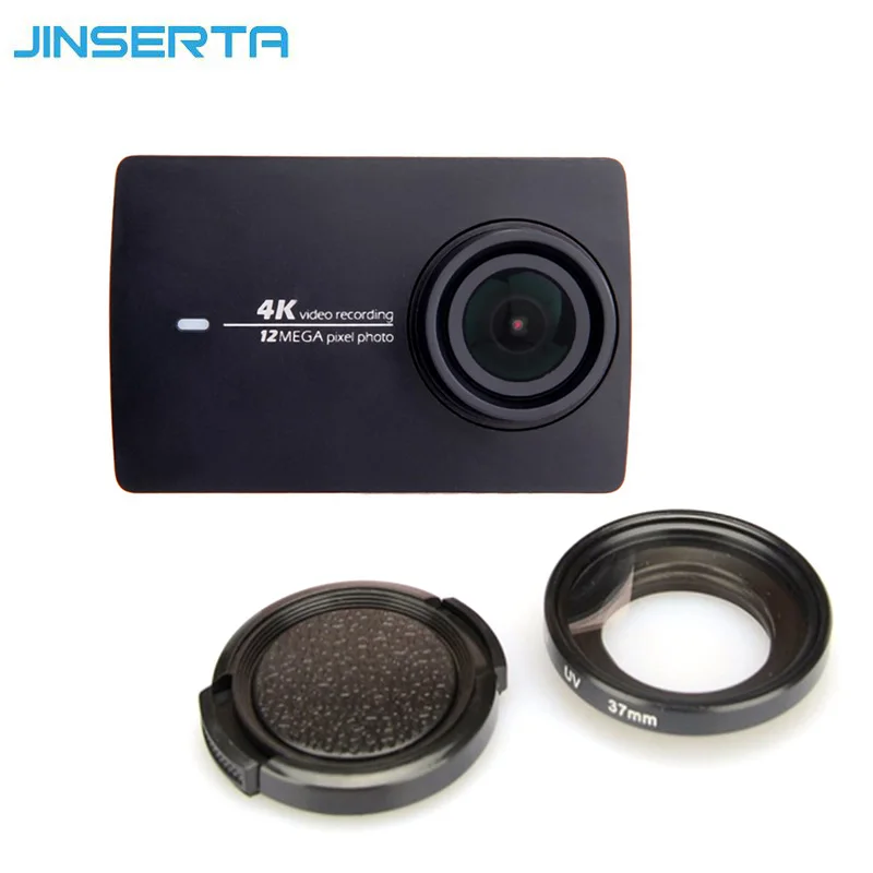 JINSERTA UV фильтр объектив с крышкой объектива для Xiaomi Yi 2 II Xiaoyi Защита объектива для Xiaomi YI 4K Аксессуары для экшн-камеры
