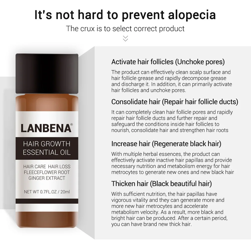 LANBENA быстро мощные средства с эссенцией для рост волос Эфирное Масло жидкое