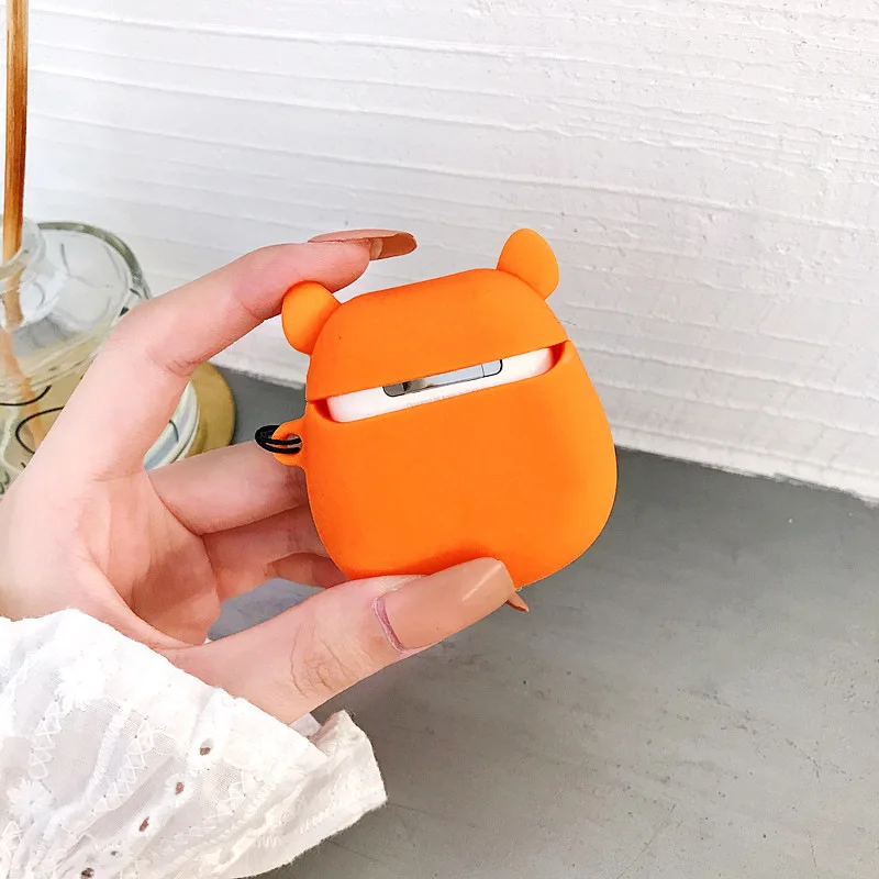 Для AirPods чехол милый мультяшный тигр животное мягкий силиконовый беспроводной