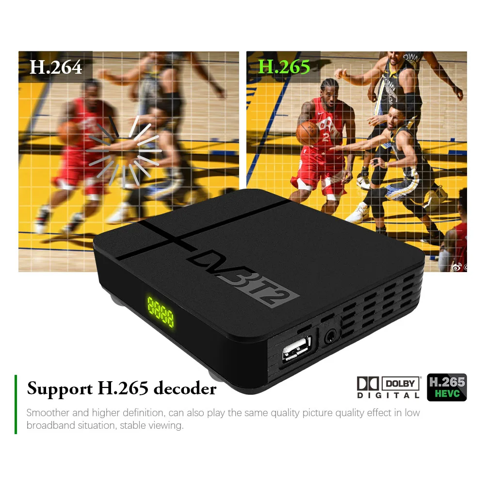 ТВ-приставка Full HD H.265 DVB T2 K2 MAX с поддержкой RJ45 и Youtube |