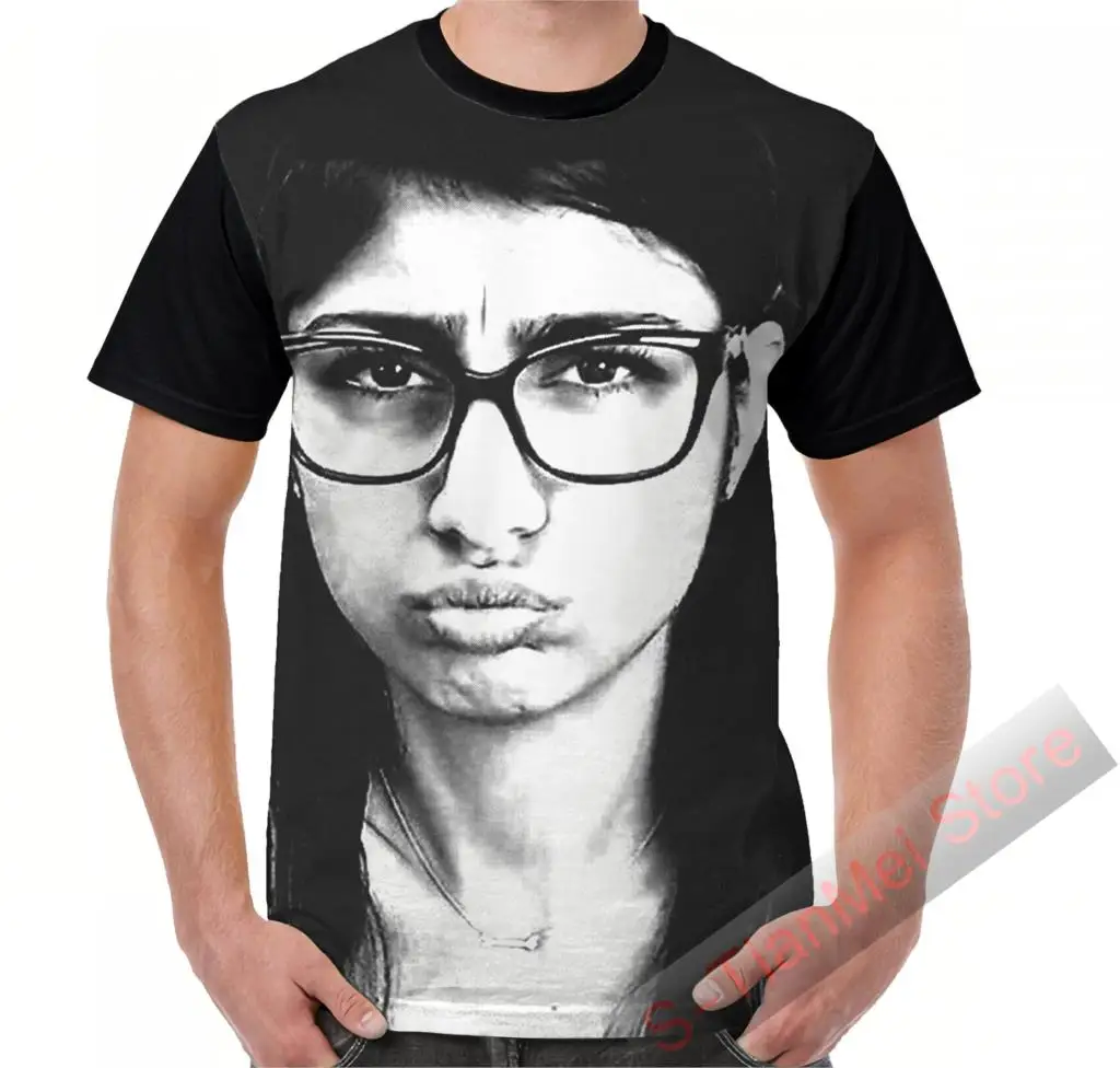 Летняя графическая футболка мужские топы футболки с принтом Mia Khalifa Женская